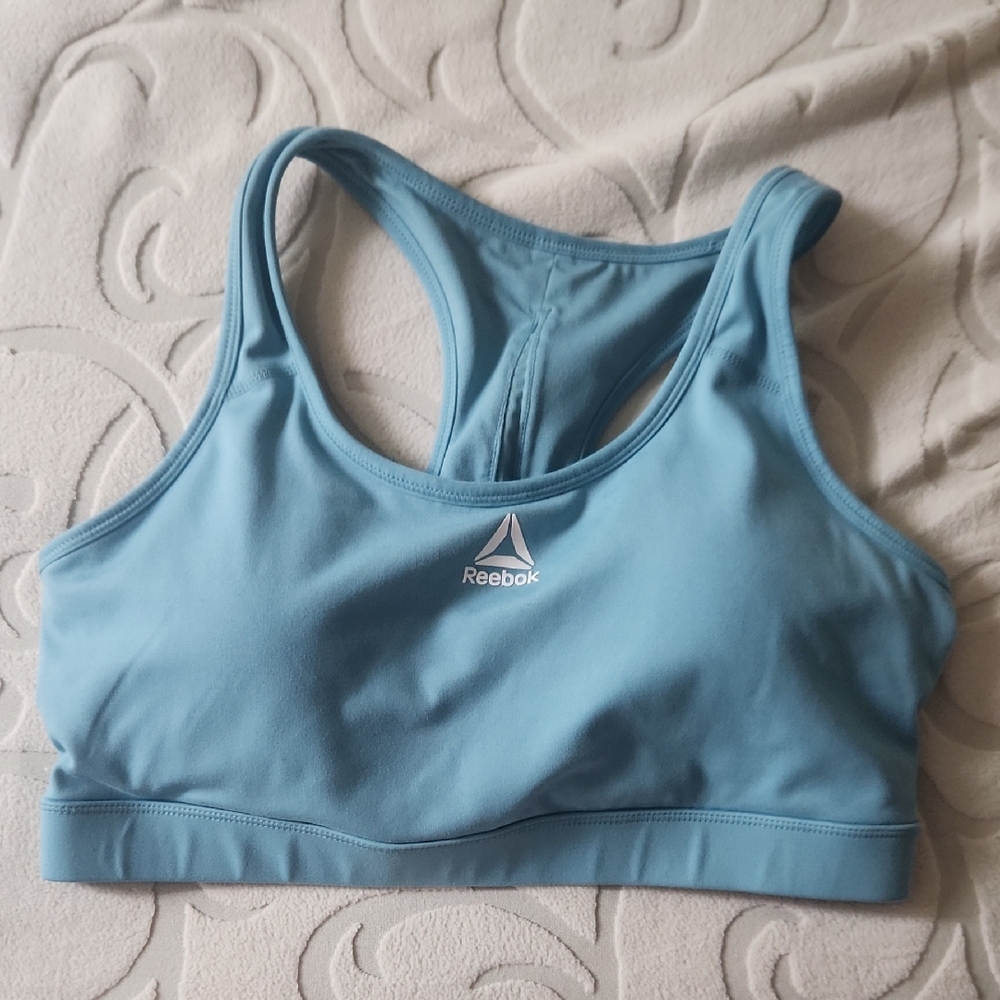 Reebok Blue Racerback Sports Bra Moisture-Wicking
